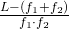 \frac{L - (f_1 + f_2)}{f_1 \cdot f_2}
